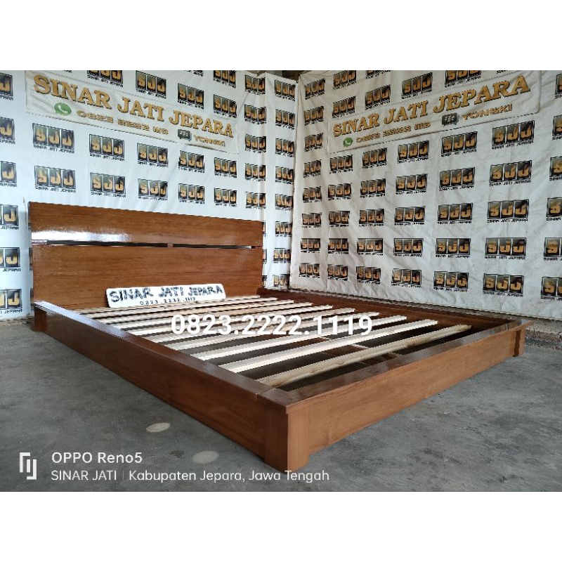 Tempat Tidur Jati Dipan Minimalis Lesehan Ceper PO-12 Kaki Lengkung