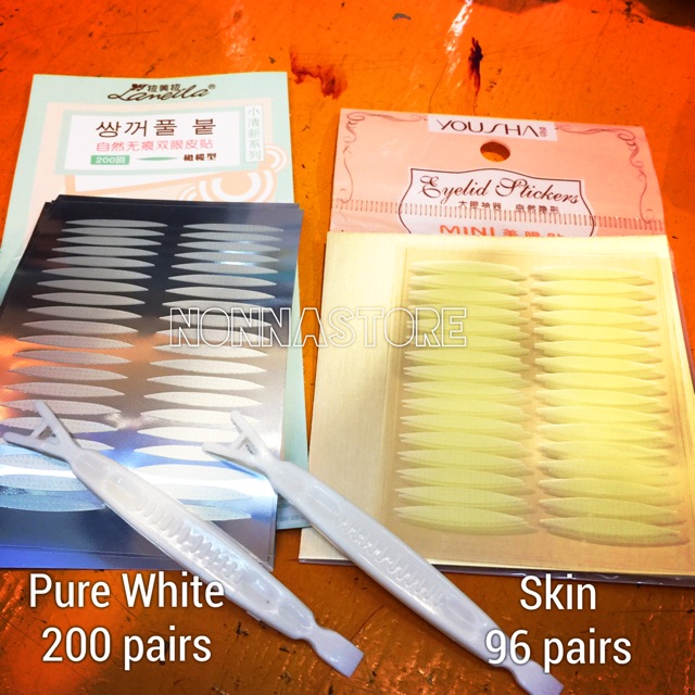 Eyelid Olive Type / Skot Olive Lipatan Kelopak Mata Pure White isi 200 pasang dan Skin isi 96 pasang