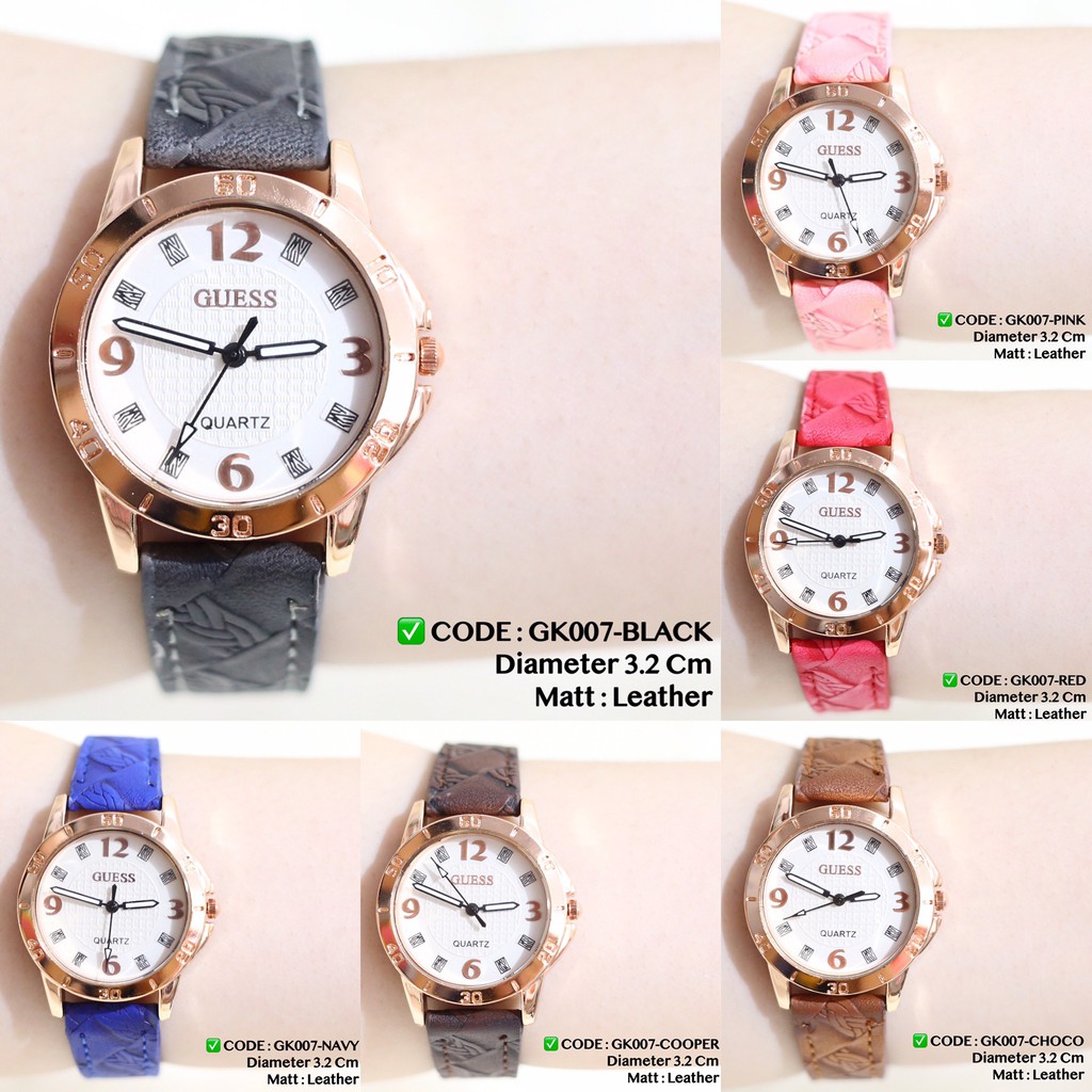 Jam tangan korea wanita COLLECTION PREMIUM tali kulit grosir murah GK007