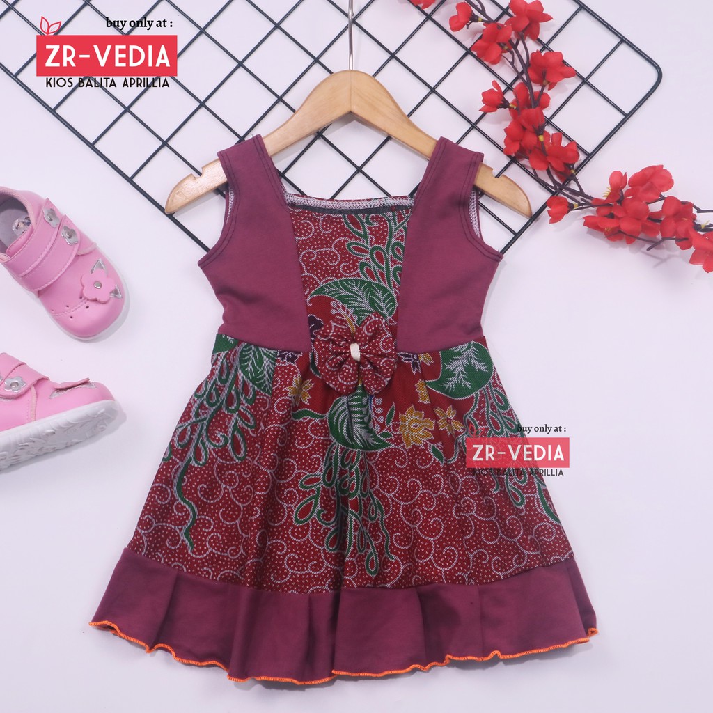 (BATIK) Dress Aurora uk Bayi - 4 Tahun / Baju Anak Perempuan Murah Dres Yukensi Adem Pakaian Pesta