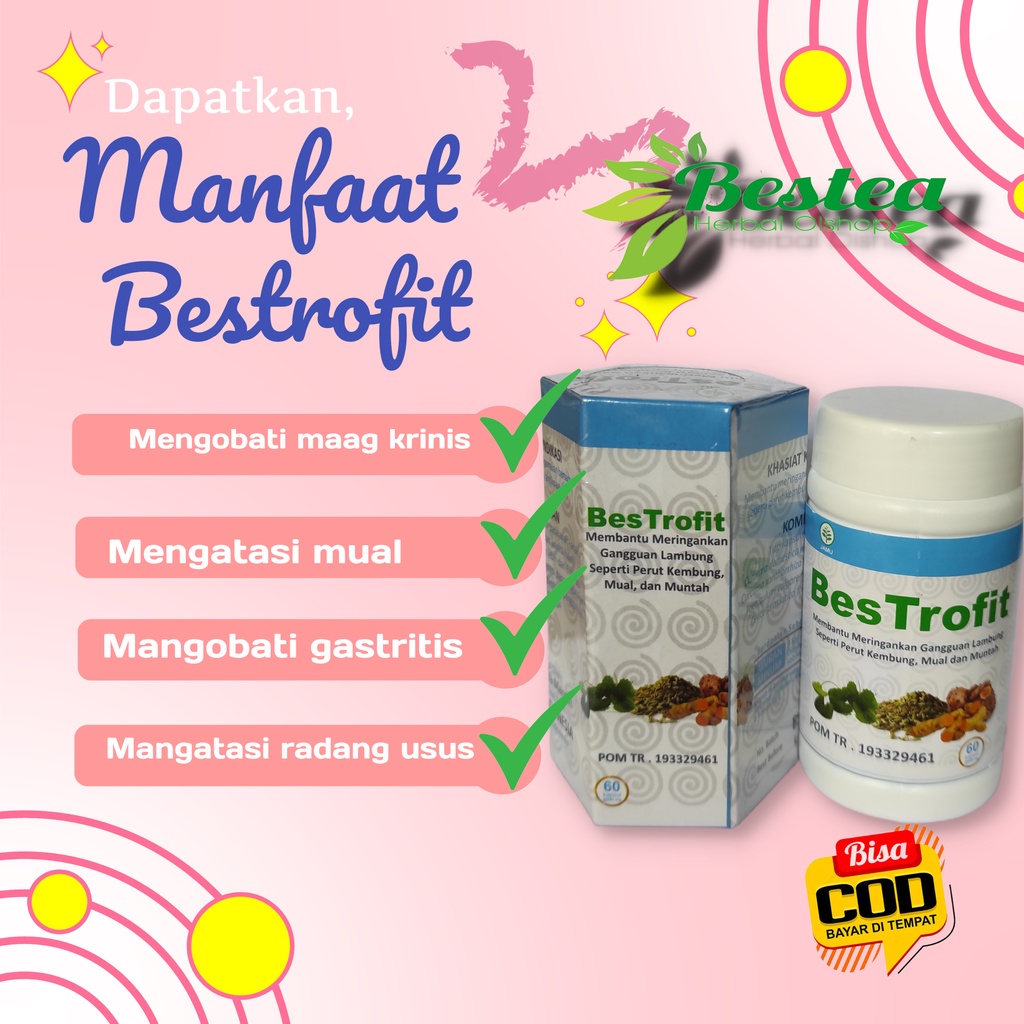 OBAT HERBAL ASAM LAMBUNG KRONIS MAAG GASTRITIS BEGAH BESTROFIT  (60 kaps)