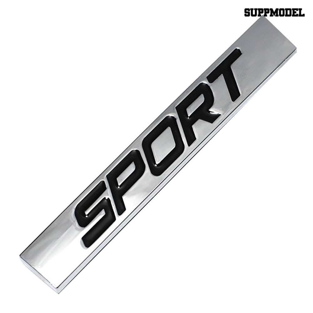 Stiker Emblem / Badge Metal Motif Tulisan Sport Untuk Dekorasi Body / Bumper Mobil