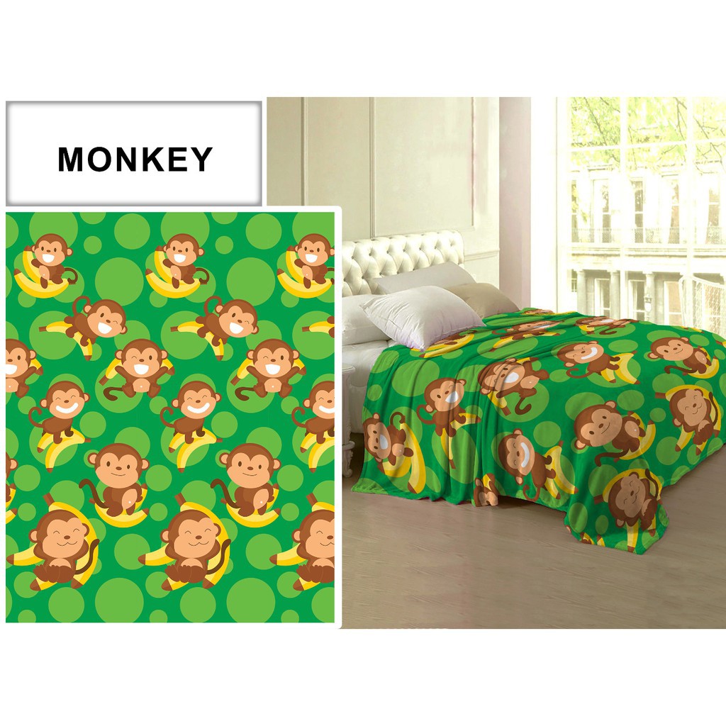 WW Selimut Lady Rose bulu halus MONKEY 160x200 160 ladyrose mongki monyet lucu