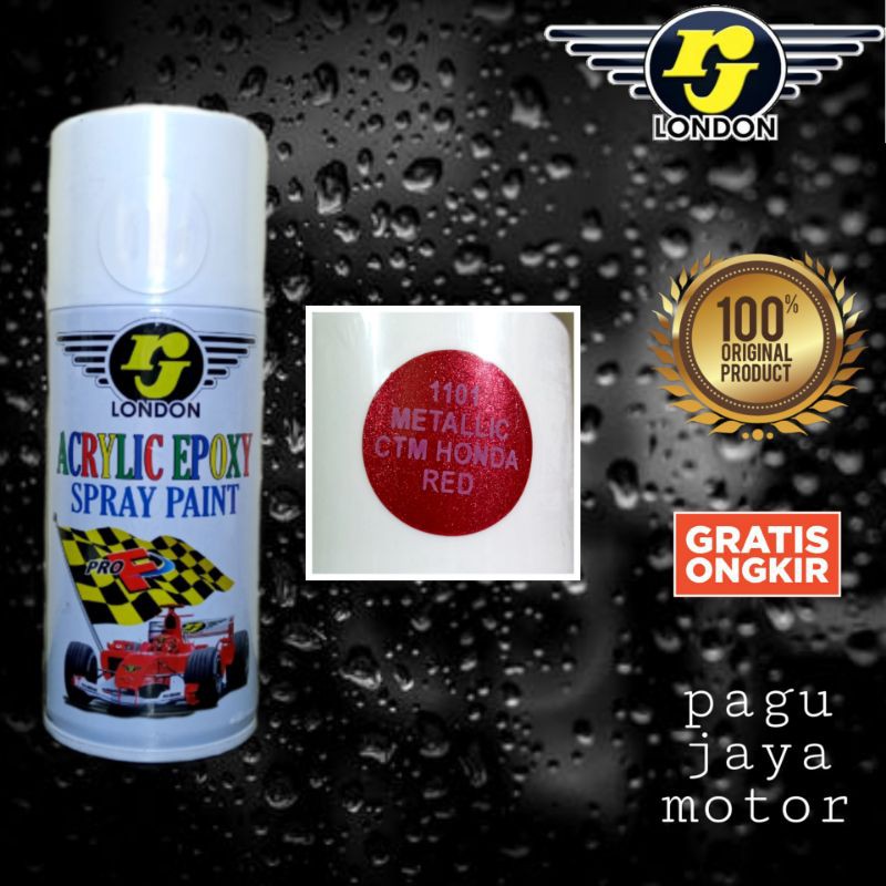 Pilok pilox aerosol warna merah metalic honda red 150cc RJ LONDON cat semprot spray paint untuk motor mobil velg helm besi kayu plastik