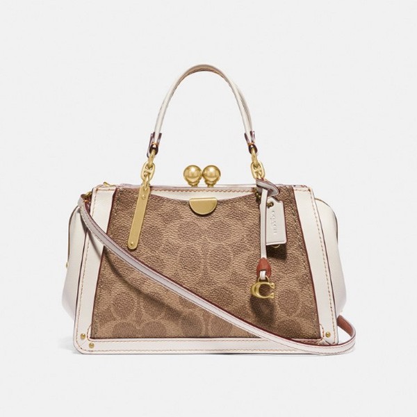 Tas COACH - Coach Kisslock Dreamer 21 Tan Chalk