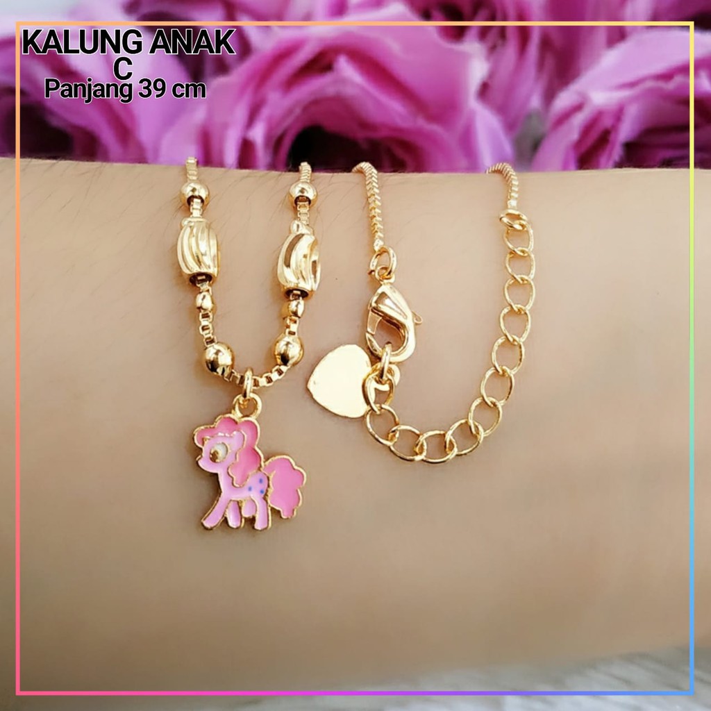 Kalung xuping kalung anak little pony lapis emas gold H114