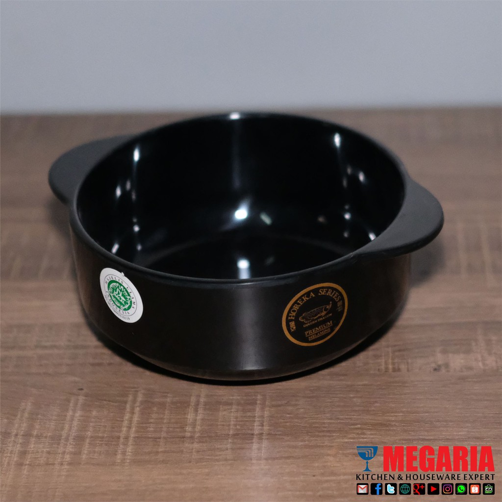 Mangkok Soup Gagang 6" GOLDEN DRAGON W6506 Hitam HOREKA
