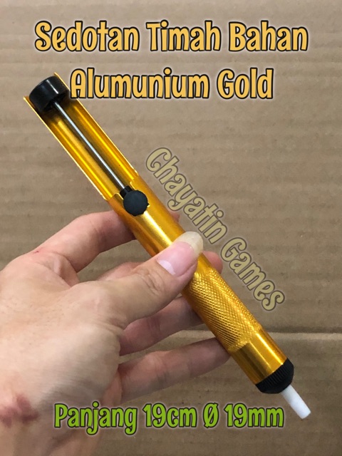 Sedotan Timah Kecil Bahan Body Full Alumunium Gold Sesuai Foto