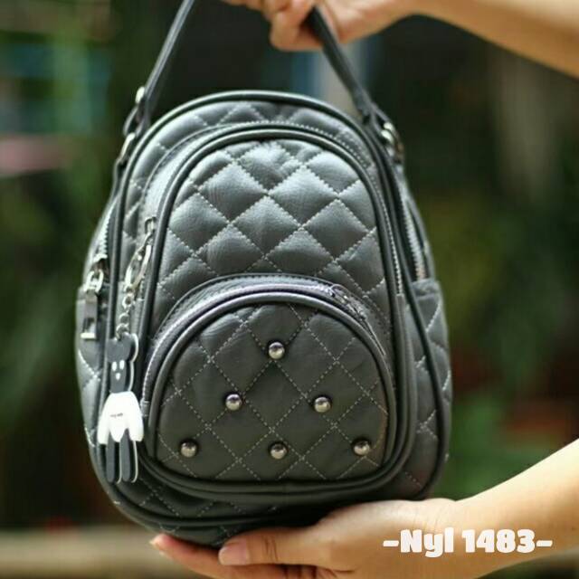 &quot;aurabagss&quot; - Tas Selempang Gendong Mini Wanita 3 Ruang Tas Selempang Tas Gendong Tas Murah Semi Import Motif Bordir Sling Bag Remaja Wanita Kekinian Ala Korea