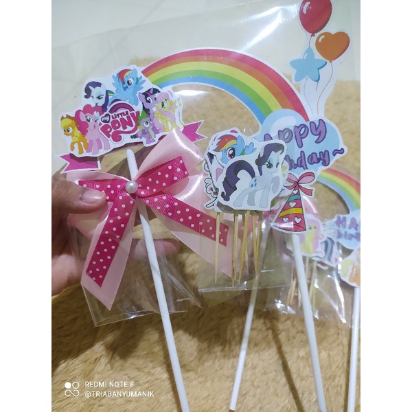 TOPPER CAKE LITTLE PONY - Topper Kue Ultah