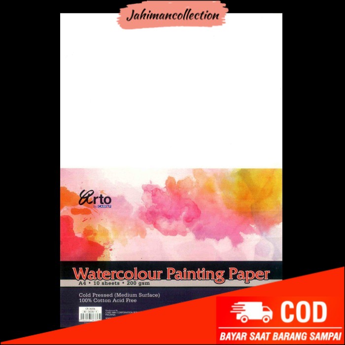 

✨ BISA COD ✨ Arto A4 Water Colour Paper 200 gsm Kertas Gambar Cat Air 100% Cotton