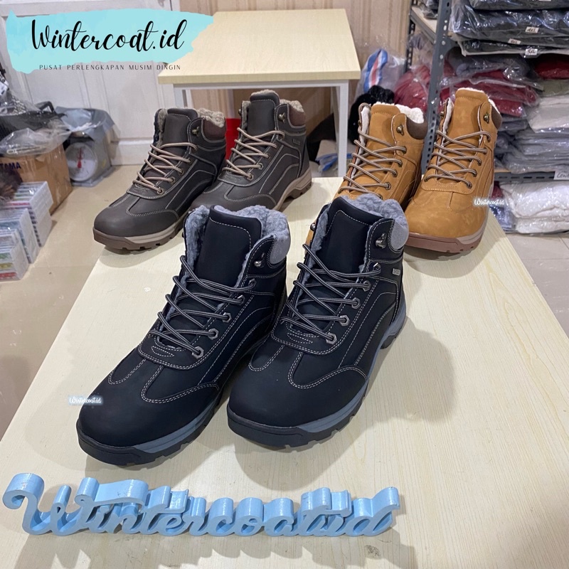 Boots winter pria sepatu boot men naik gunung hangat import hans musim dingin waterproof salju snow