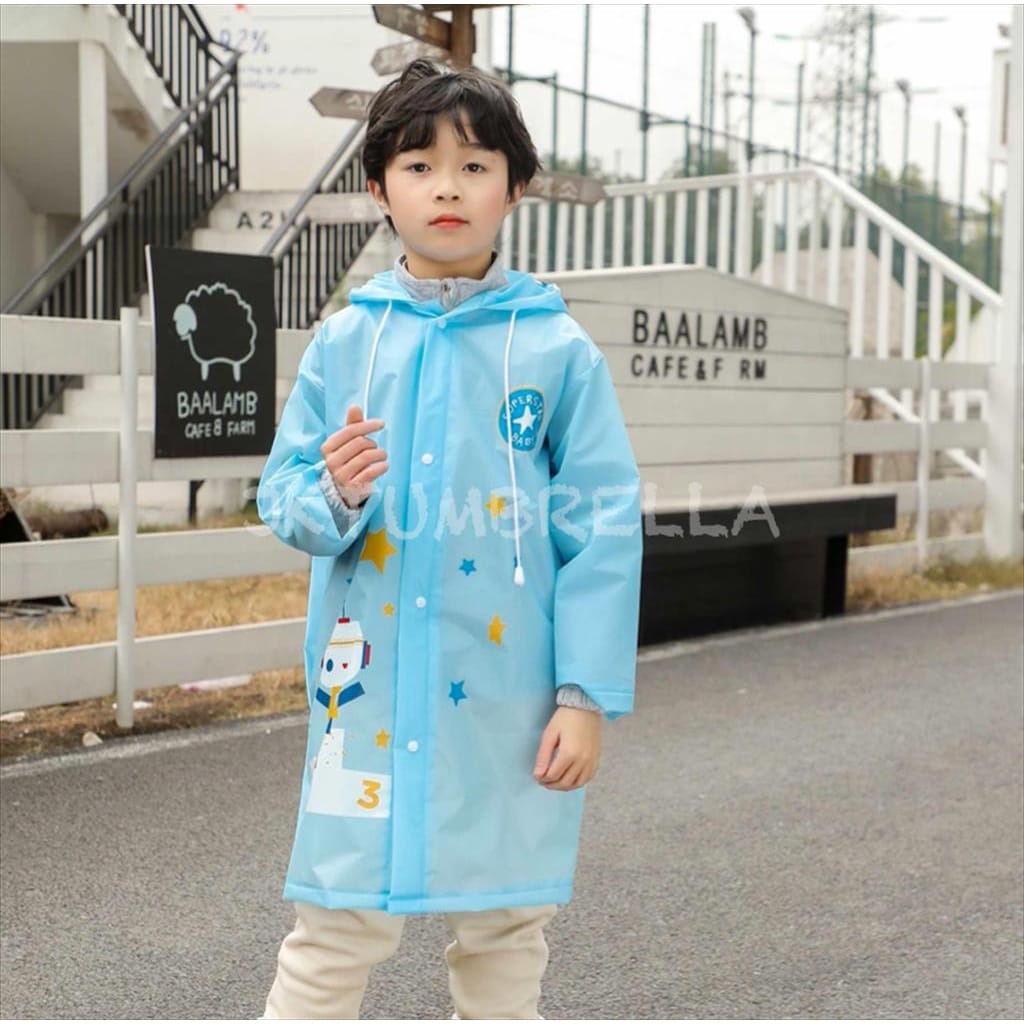 JAS HUJAN ANAK PEREMPUAN MANTEL HUJAN MOTOR ANAK COWOK RAINCOAT KIDS KOREA JAKET IMPORT A49