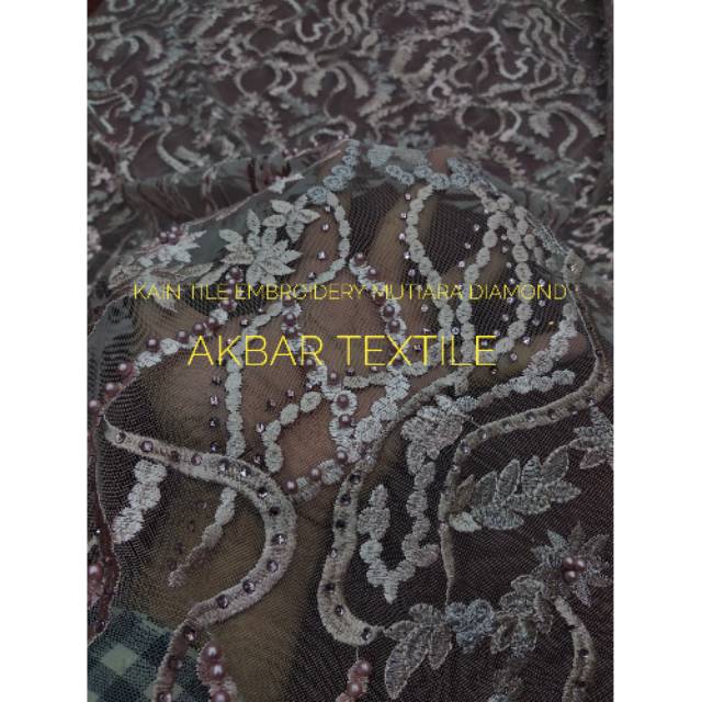 KAIN TILE MUTIARA BORDIR NEW EXCLUSIVE | BAHAN GAUN | BLOUSE | KEBAYA