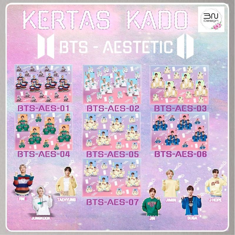 

KERTAS KADO BTS AESTETIC UKURAN A3 (MINIMAL ORDER 2X)