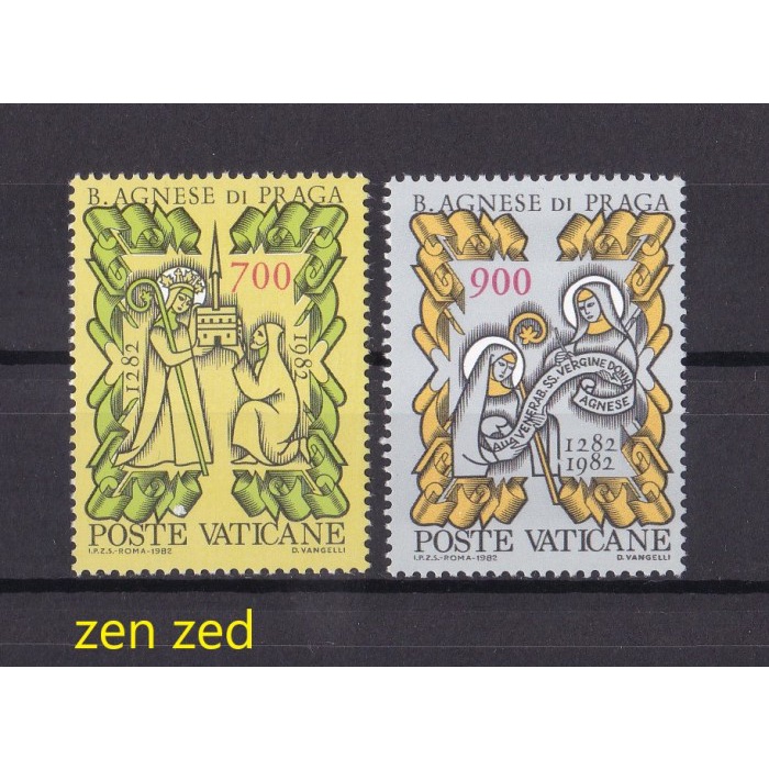 

0430 perangko Vatican City 1982 The Saintress Agnes of Praha 2v Mnh