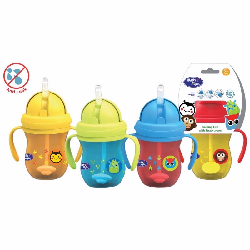 BABY SAFE TRAINING CUP WITH STRAW / 270ML ( P12SK019)