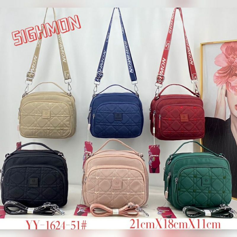 Tas Kanvas Ori Sighmon Bordir 2in1 Selempang Dan Tenteng SG1624 3Resleting