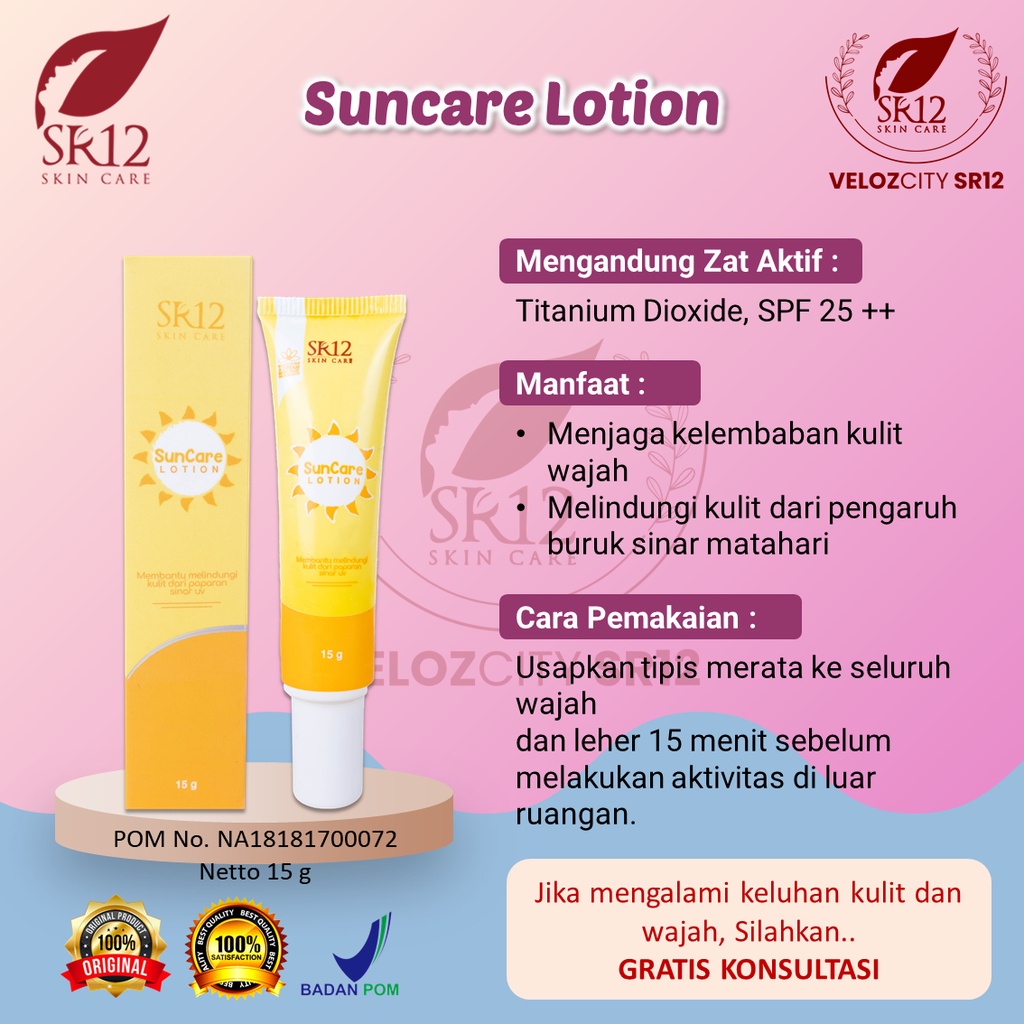 SR12 SUN CARE / SPF 15++/ MELINDUNGI KULIT DARI EFEK SINAR MATAHARI