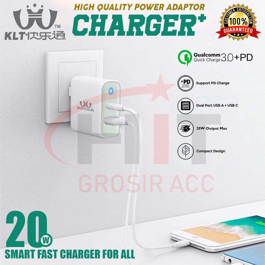 Wall Charger KLT PowerPort II with PD White Quick Charge 3.0 K801