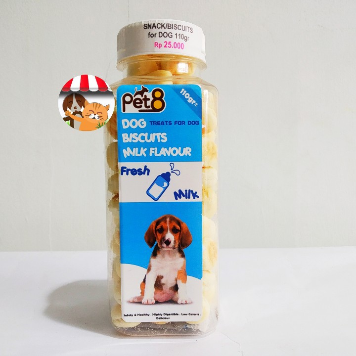 Makanan Biskuit Anjing Pet8 Tulang 110 gram - Snack Dog Biscuit Bone