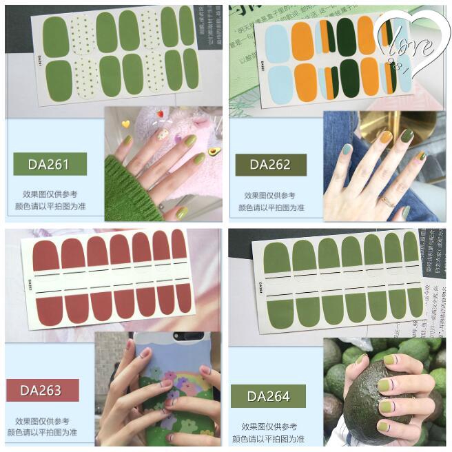 DA261-280 【COD】Stiker Kuku 3D Gaya Korea untuk Nail Art Glitter art nail Kuku palsu Stiker Aksesoris