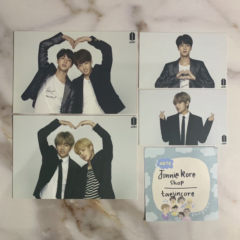 BTS WINGS ARMYBOOTH OFFICIAL PHOTOCARD VMIN JINKOOK UNIT TAEHYUNG SEOKJIN JIN TAE V FC JUNGKOOK JK J