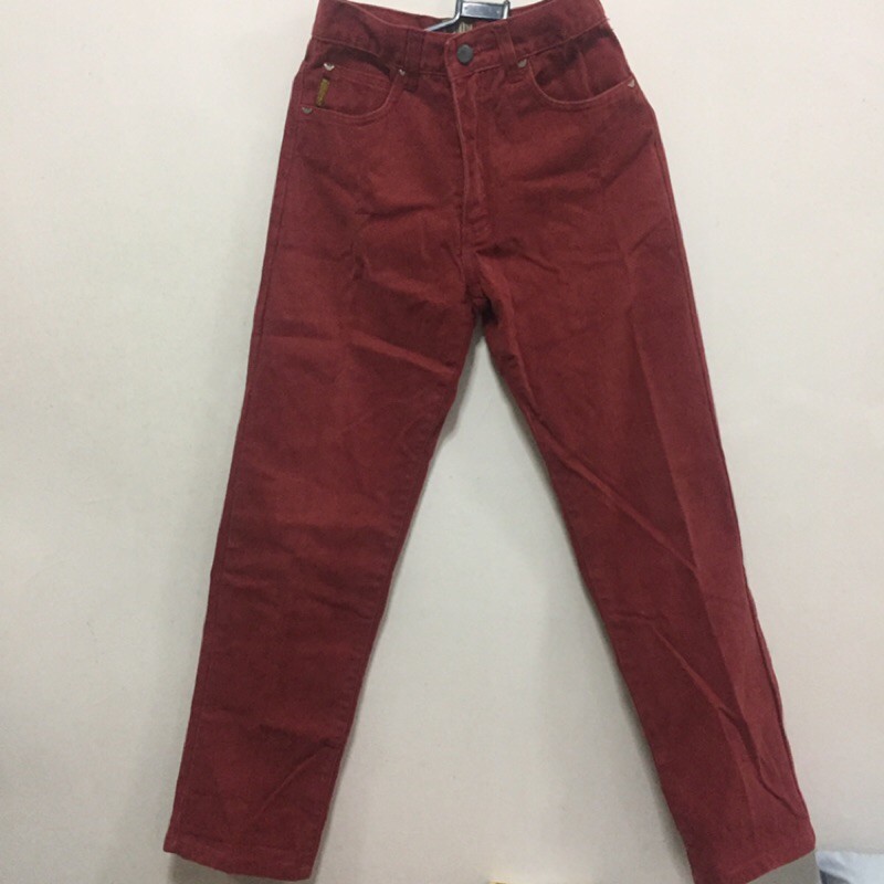 Denim Armani Jeans Red Celana Panjang Wanita Dewasa Size 28 uk Original Perempuan Merah