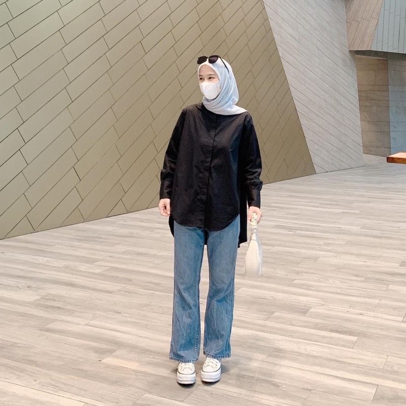 BEFAST - ZEC OOTD Blouse Oversize RINCA / New Arrival Hyo CRINCLE Oversize Shirt / Fashion Casual Wanita / Blouse Lengan Panjang / Blouse Keluaran Terbaru / Oversize Blouse Kekinian Remaja Wanita / Outfit Wanita Hijab Trendy /  Pakaian Wanita Kerja