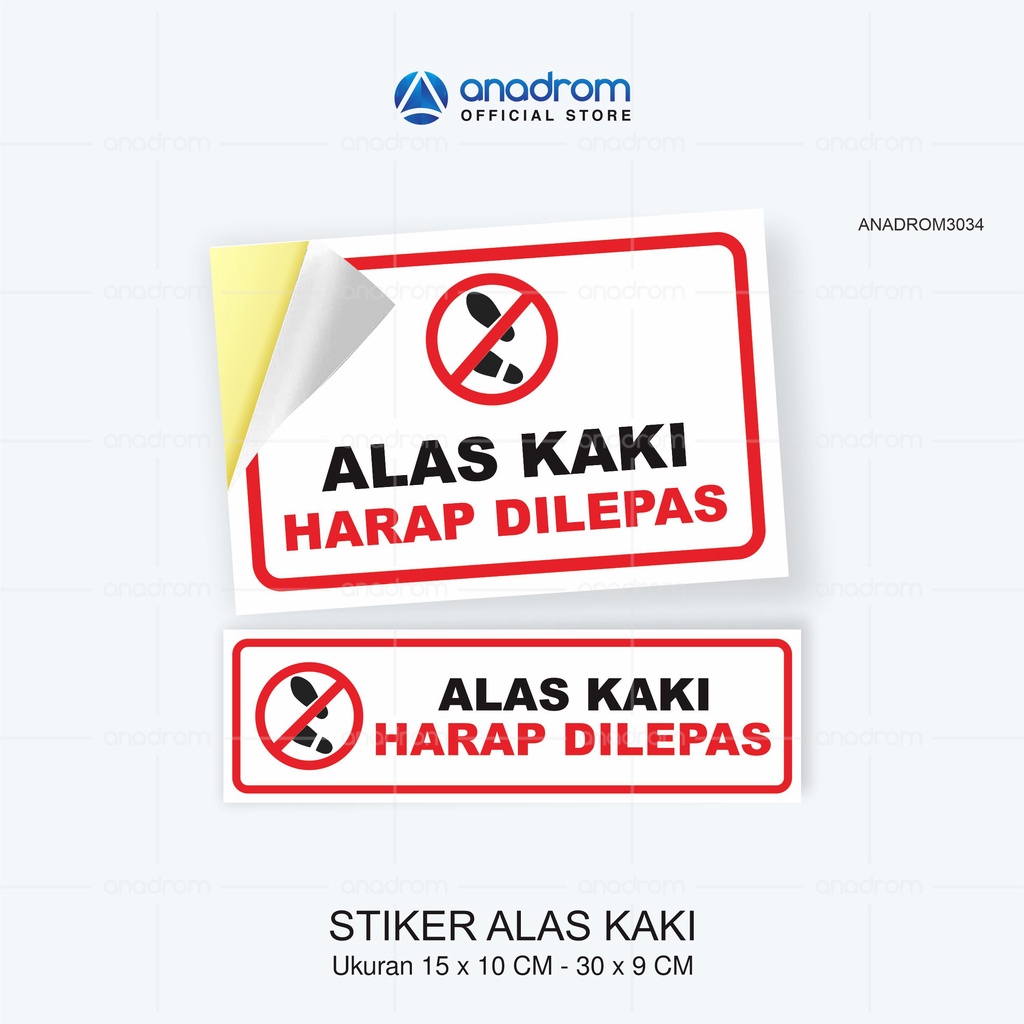 

Stiker Lepas Alas Kaki | Stiker Alas Kaki Harap dilepas | Anadrom 3034