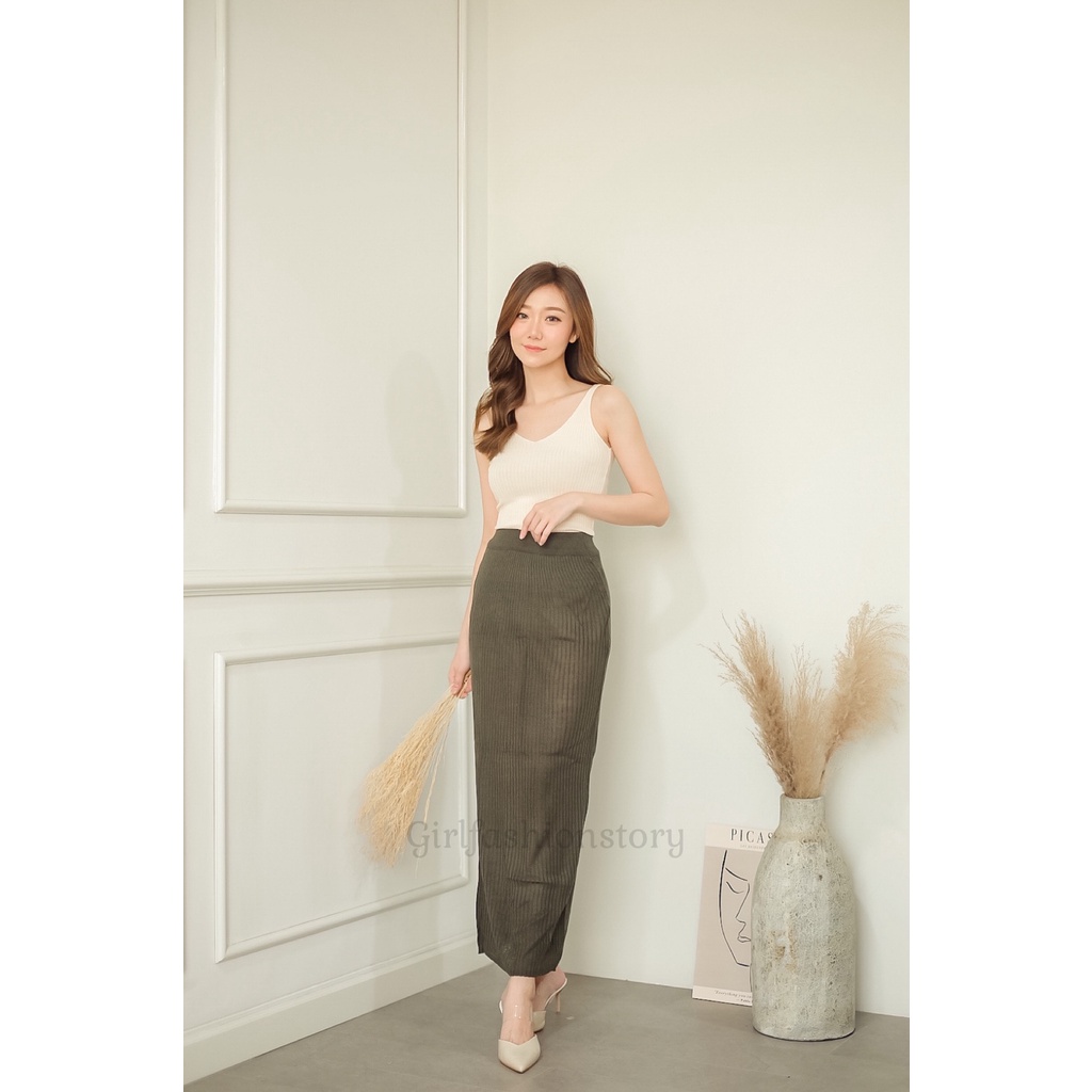 GFS RJT GRACILA SPAN KNITTED KNIT MAXI SKIRT ORIGINAL RAJUT