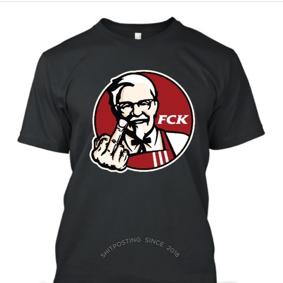 KAOS BAHAN 30 DISTRO FCK FUCK KFC KENTUCKY AYAM POLOS CUSTOM BEST SELLER