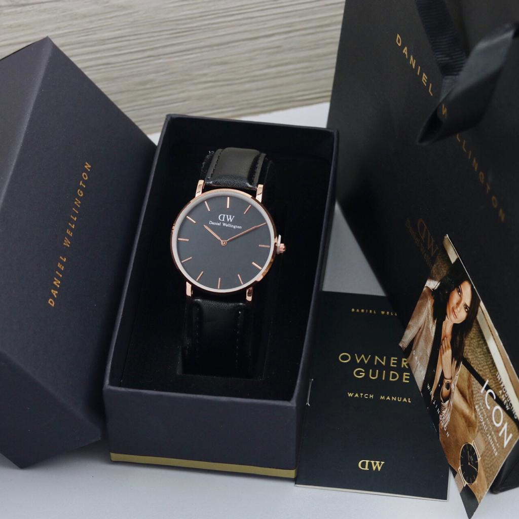 Grosiran Jam Tangan Pria D4085PW Analog Tali Kulit Case Rose Free Box Exclusive Paperbag &amp; Baterai Cadangan (BISACOD)