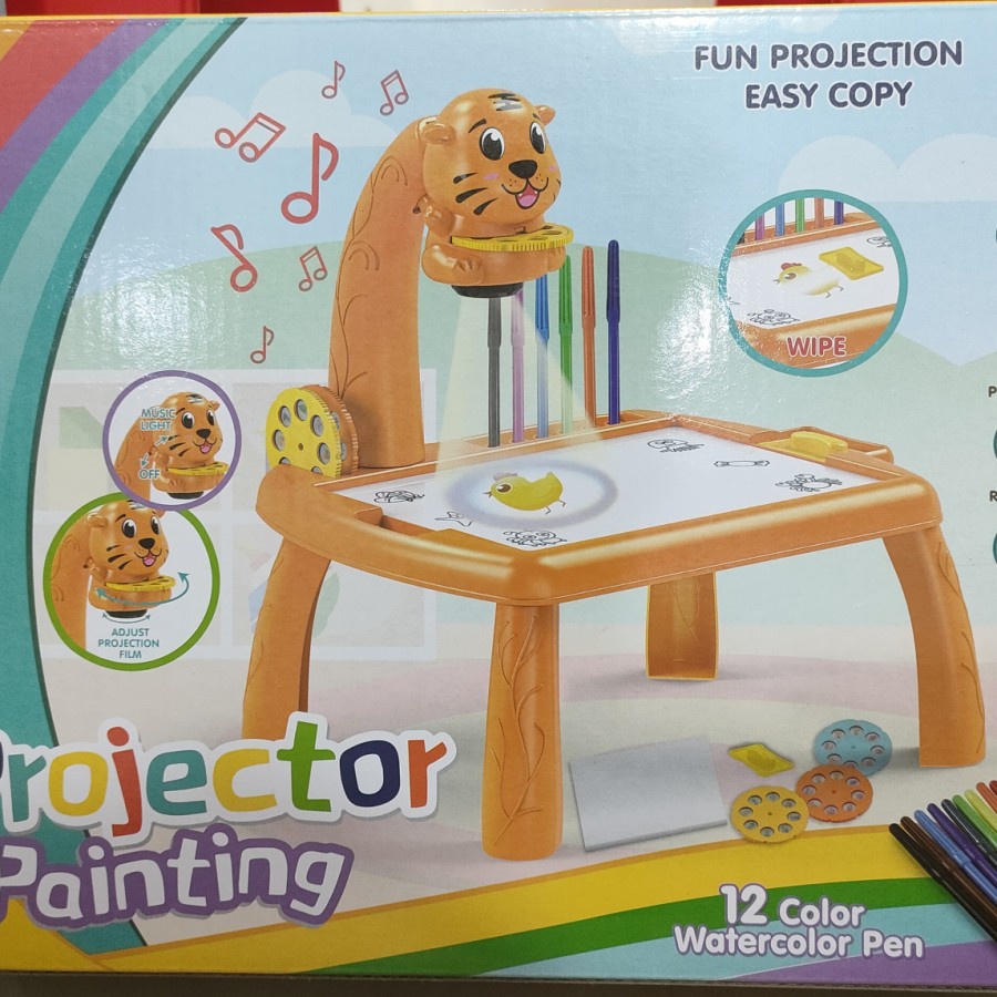 Barangunik2021-Mainan Edukasi Anak Projector Painting / Meja Belajar Gambar Proyektor