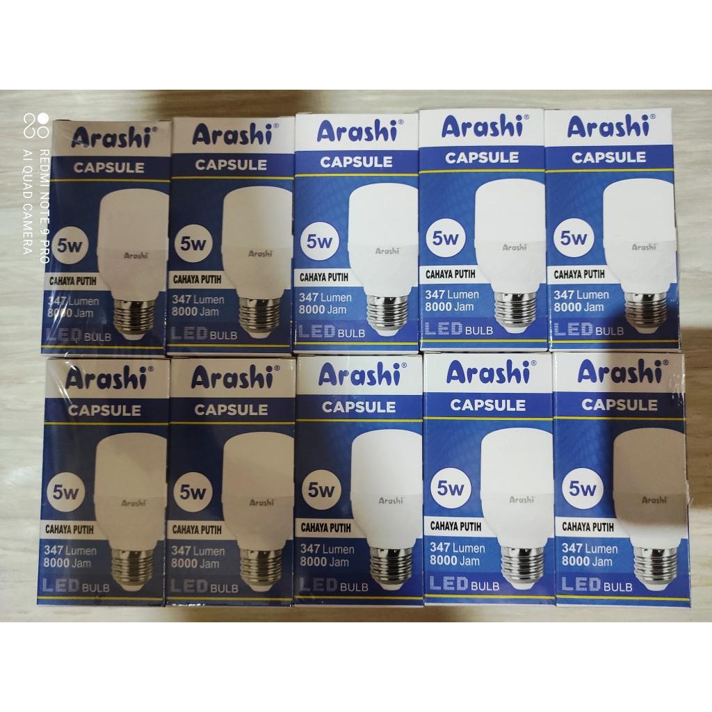 Lampu Led Arashi 5 Watt Garansi 1 Tahun / Lampu Arashi 5w / Lampu Bohlam 5 Watt / Lampu 5 Watt