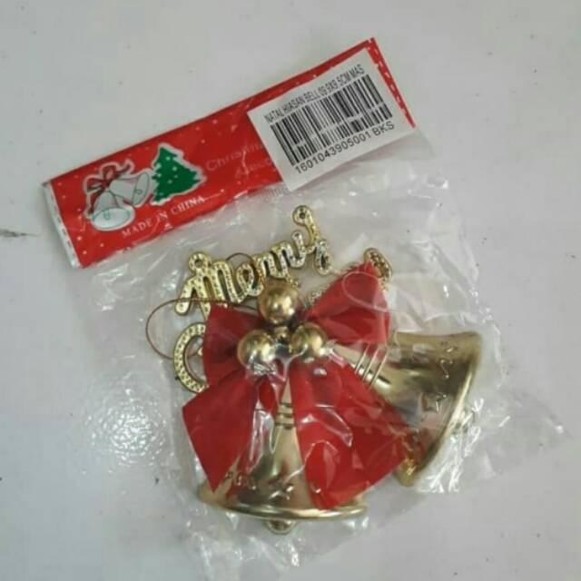 HIASAN POHON NATAL BENTUK LONCENG EMAS 12×12CM - CHRISTMAS GIFT MURAH