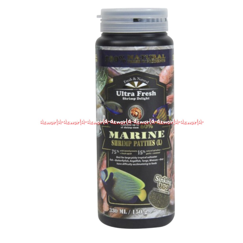 Ultra fresh Marine Shrimp Pattes 330ml Pellet Makanan Pelet Ikan Marin Ikan Hias Ultrafresh Fish Food