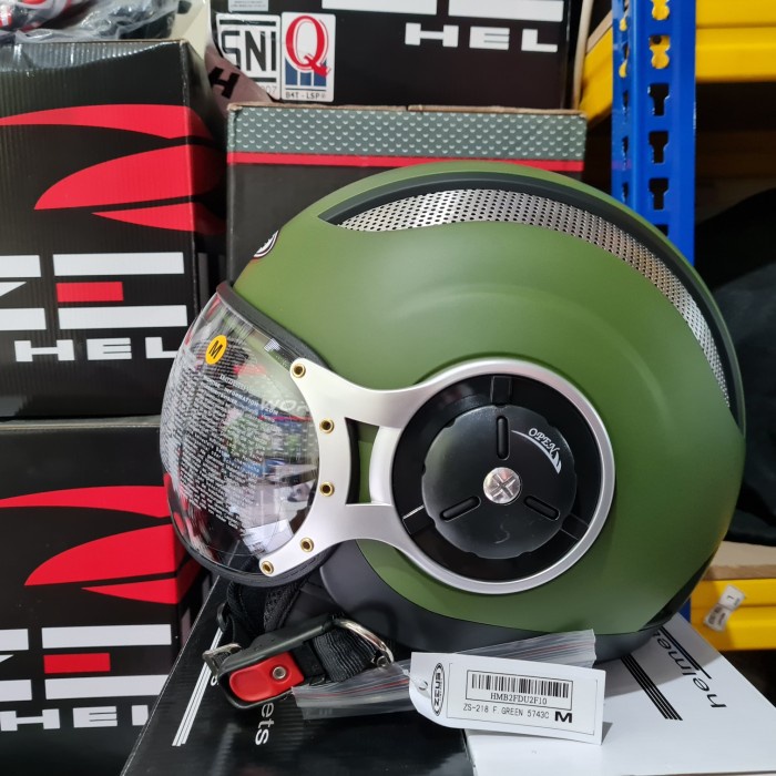 ZEUS Helm ZS 218 SOLID MATT GREEN ZS218