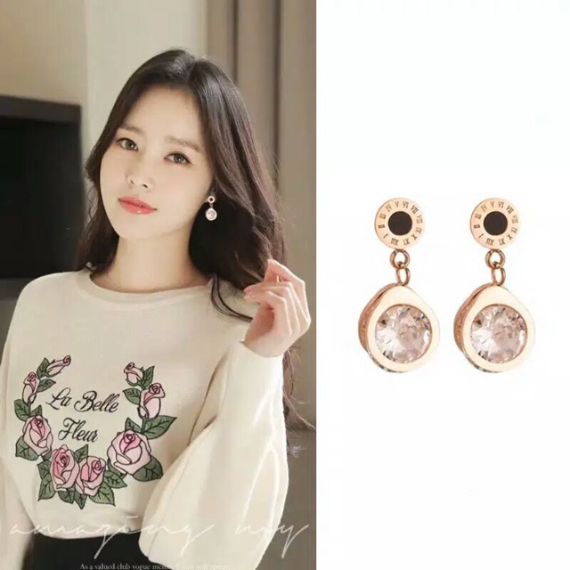 Anting Titanium Premium Model Ear Clip Berlian