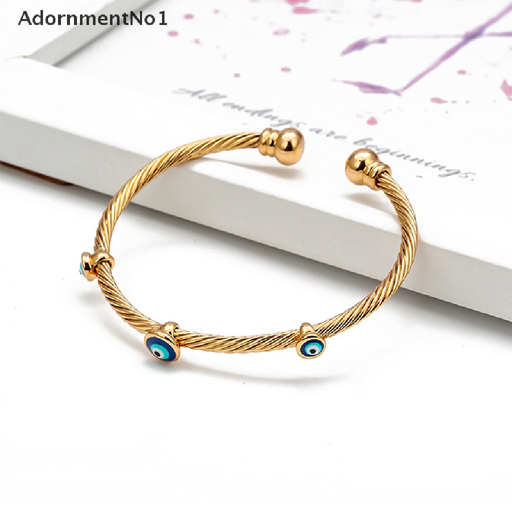 (AdornmentNo1) Gelang Tangan Gaya Turki Motif Mata Iblis Aksen Hollow Untuk Perhiasan Wanita / Hadiah