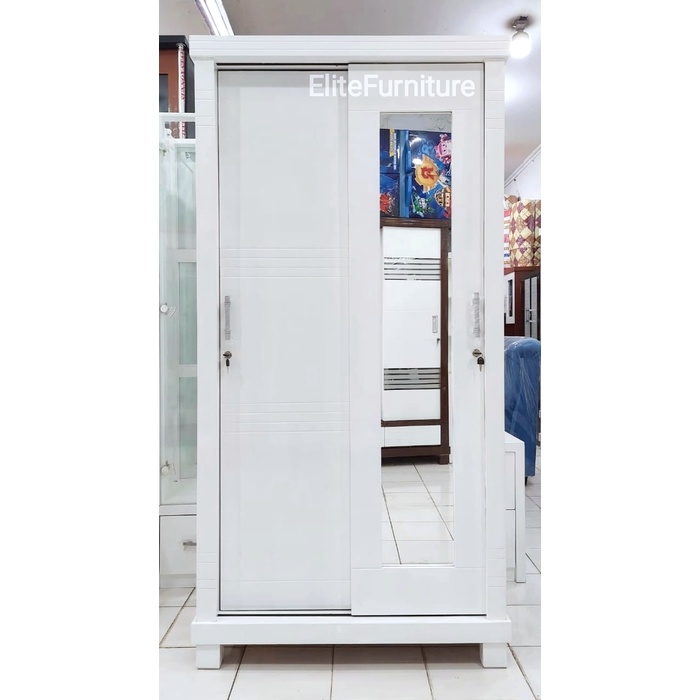 Lemari Baju 2 Pintu Polos , Lemari Baju Sliding 2Pintu , Lemari Pakaian Sliding 2Pintu Minimalis