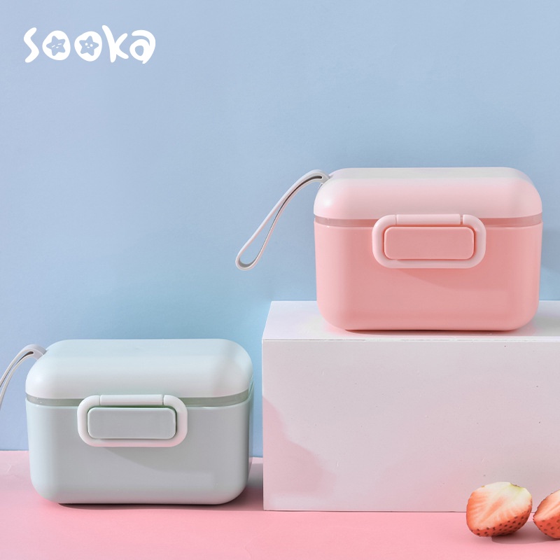SOOKA Kotak Penyimpanan Susu Bubuk Bayi + Sendok Sealed Anti Tumpah BPA Free SK-ECC1073