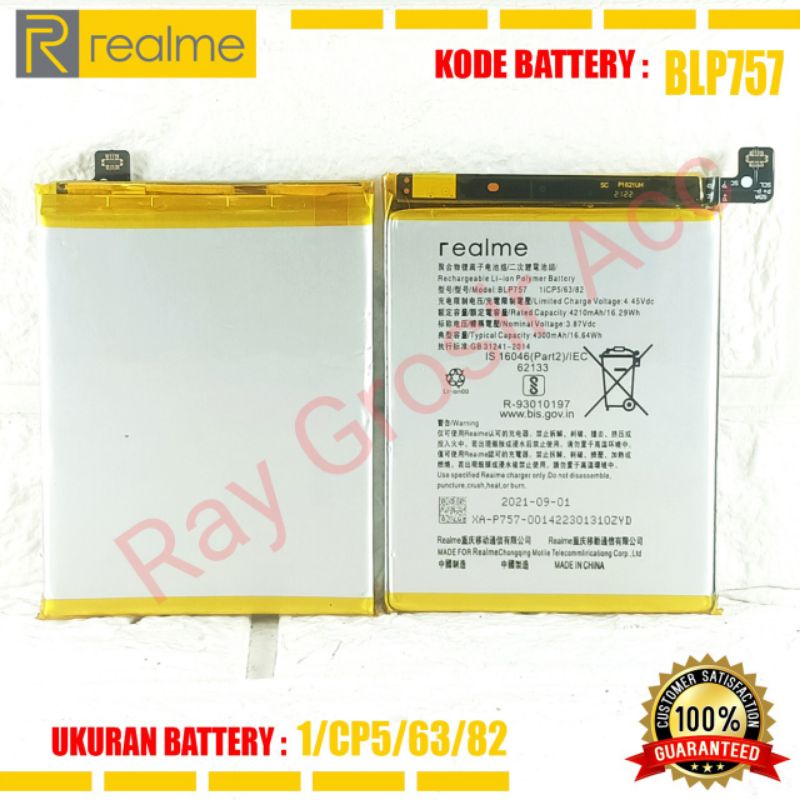 Baterai Original REALME BLP757 BLP-757 Realme Narzo Realme 6