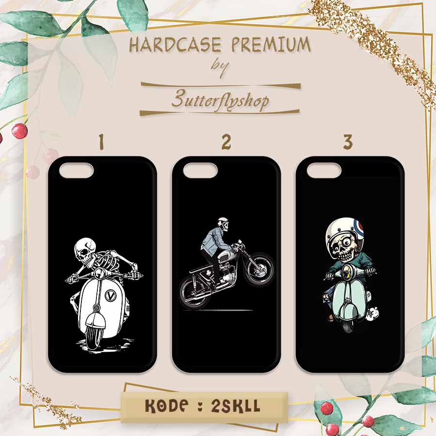 [HARDCASE] Black Skull Vespa case Oppo Vivo Realme Redmi Xiaomi Samsunng Iphone