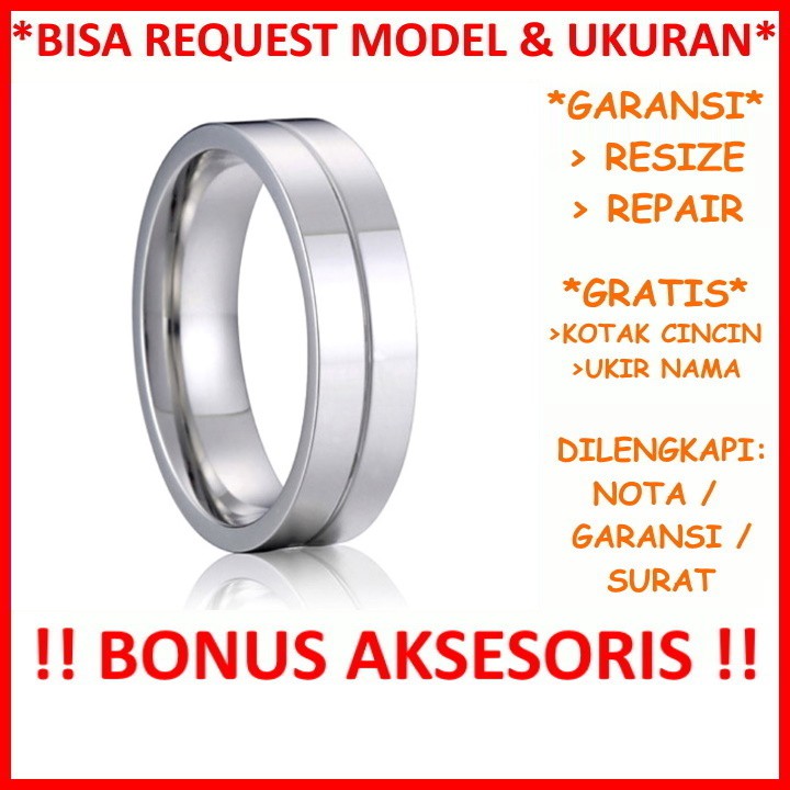 Bisa Pesan Model Garansi Silver Asli Cincin Perak Kawin Tunangan Nikah Simple Gratis Ukir Tulis Nama ID22