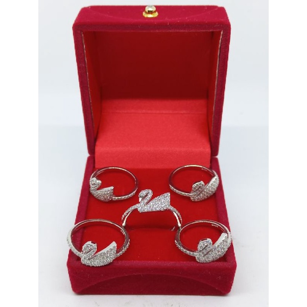 cincin swan mp full / cincin perak asli silver 925 lapis emas / cincin fashion wanita