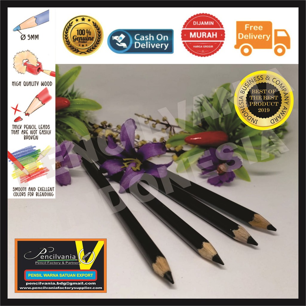 

PENSIL WARNA HITAM Satuan Panjang Lengkap Murah Rekomendasi Terbagus Recomended Color Pencil Black