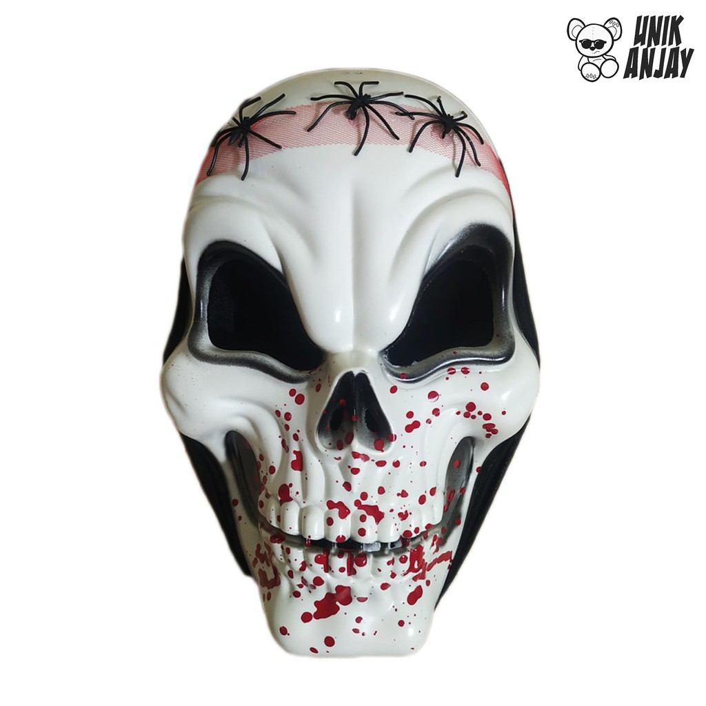 Topeng Halloween / Halloween Mask - Bloody Spider Skull Mask