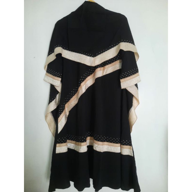 Gamis Abaya Hitam Anak 8-9tahun Set Khimar