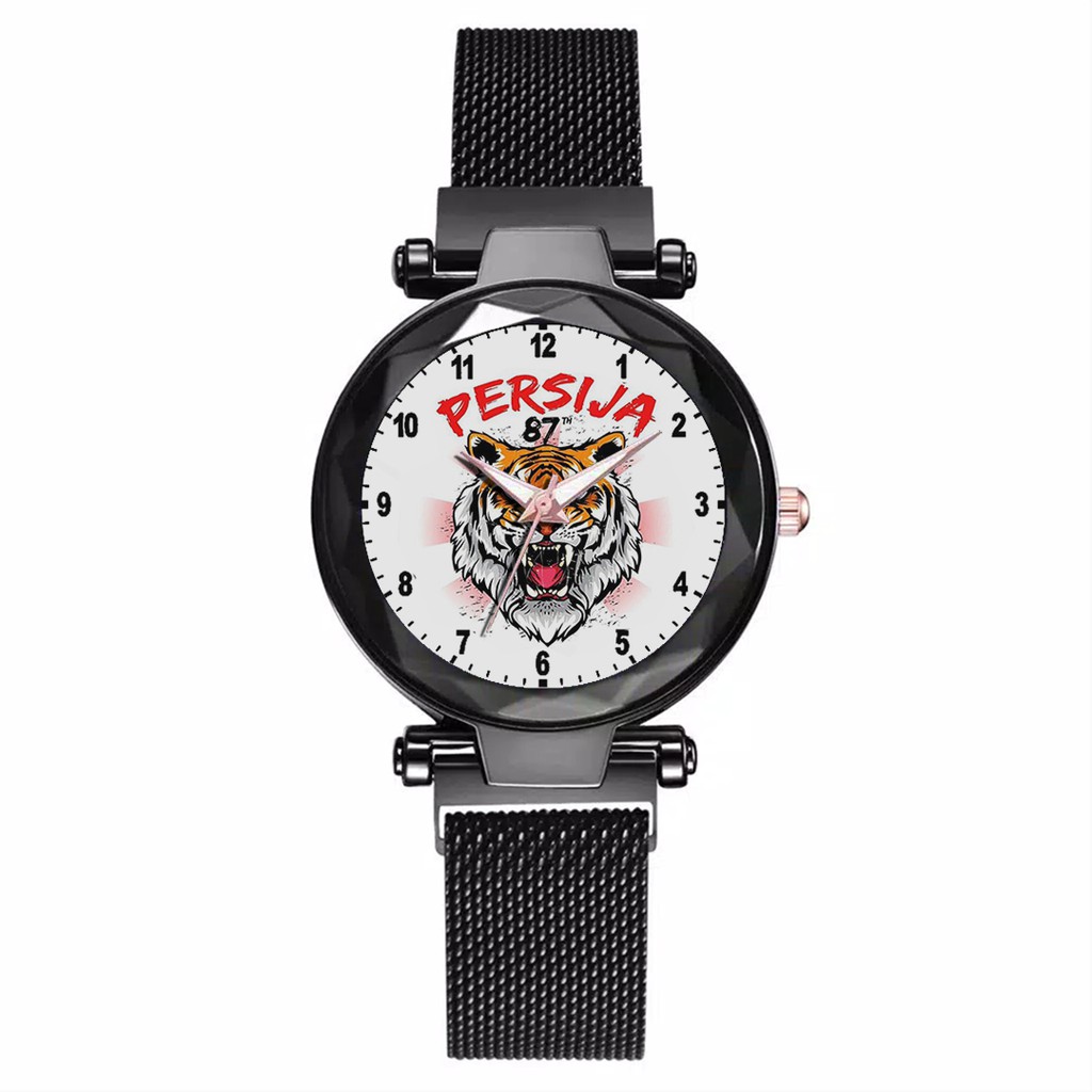 Jam Tangan Wanita Custom - Jak Angel PERSIJA MOTIF 5 Free Box &amp; Batre Cadangan